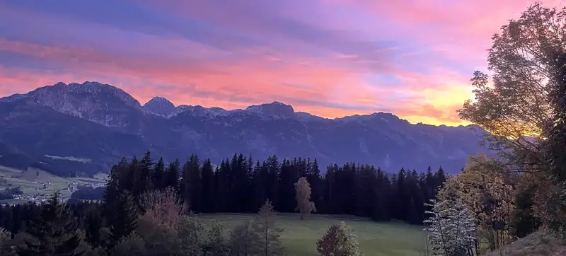 Abendrot über dem Tennengebirge.