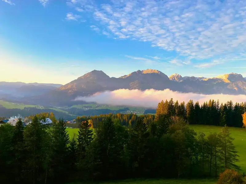 Sonnenuntergang über dem Lammertal.